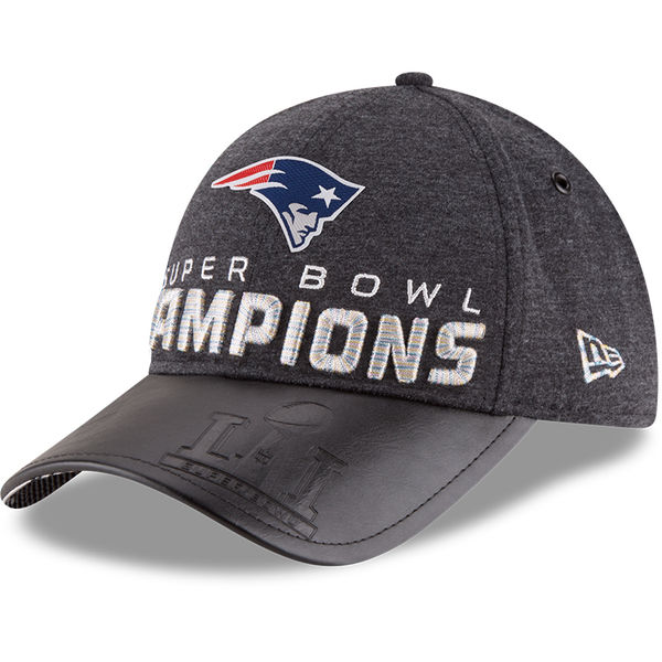 New England Patriots New Era Super Bowl LI Champions Trophy Collection Locker Room 9FORTY Adjustable Hat - Heathered Black